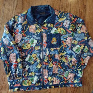 Vintage light Travel Golf silk Mureli windbreaker zip up bomber jacket Size XL